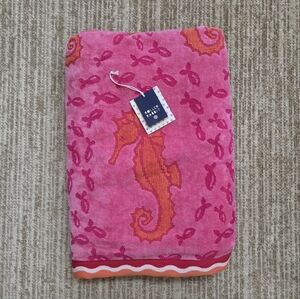 Roller Rabbit x Target Pink and Orange Seahorse Beach Towel